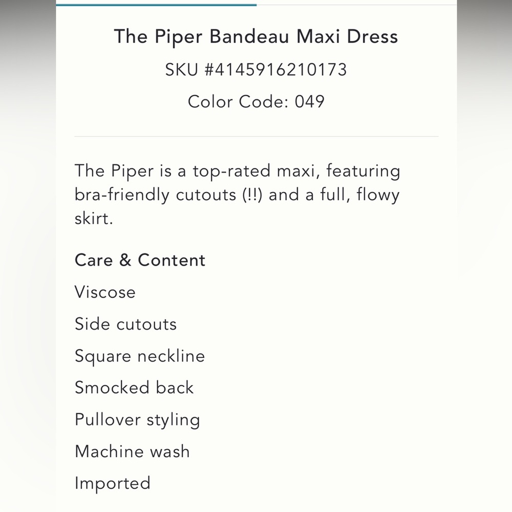 NWT The Piper Bandeau Maxi Dress - Picture 9 of 12